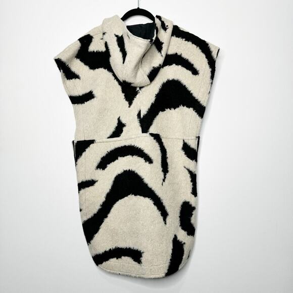 IRO Morri Vest Coat Abstract Pattern Hood Black and White Size 34 / US XS - Picture 10 of 14